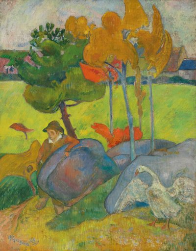 Little Breton with Goose by Paul Gauguin